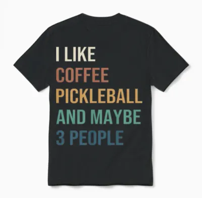 Funny Pickleball Coffee Unisex T-Shirt - Black