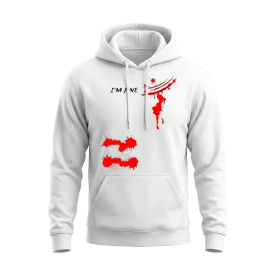 I'm Fine Bloody Hand Bloodstained Blood Splatter Unisex Hoodie - White