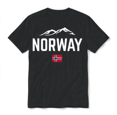 Norway Flag Norway Unisex T-Shirt - Black
