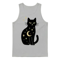 Mystic Black Cat Lovers Unisex Tank Top - Ash – 1