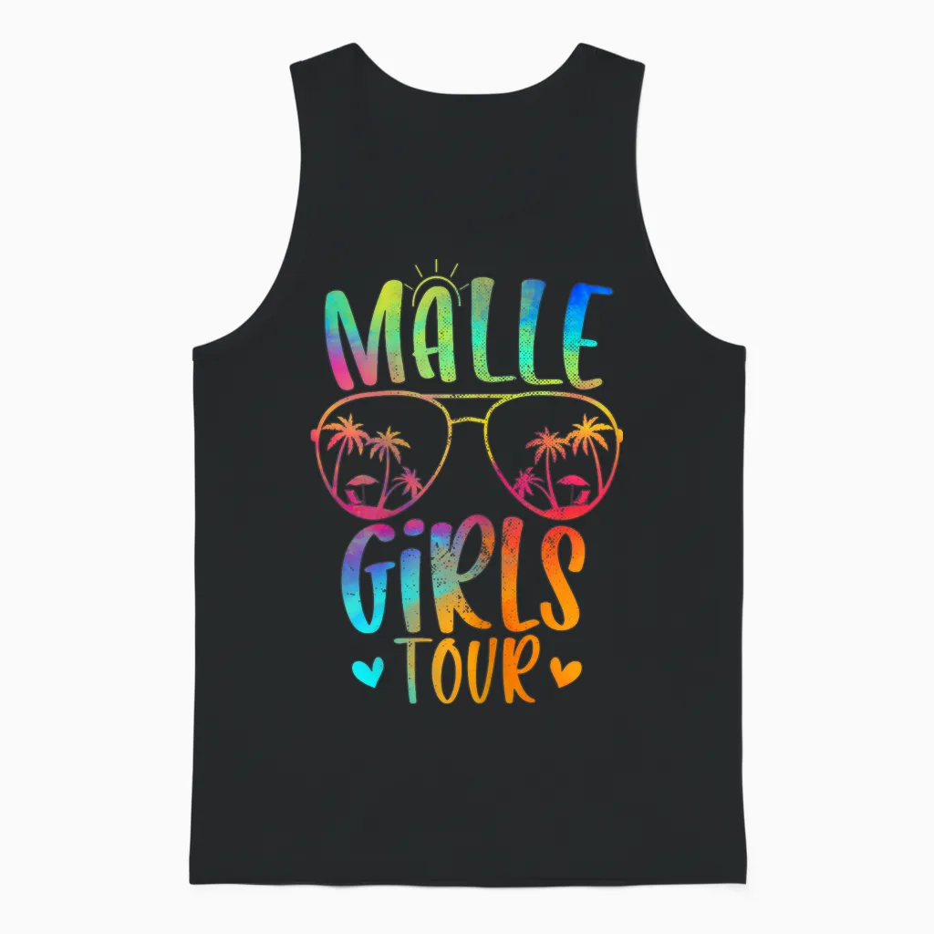 Women's Malle Girls Tour Mallorca Party Holiday Group Unisex Tank Top in Black