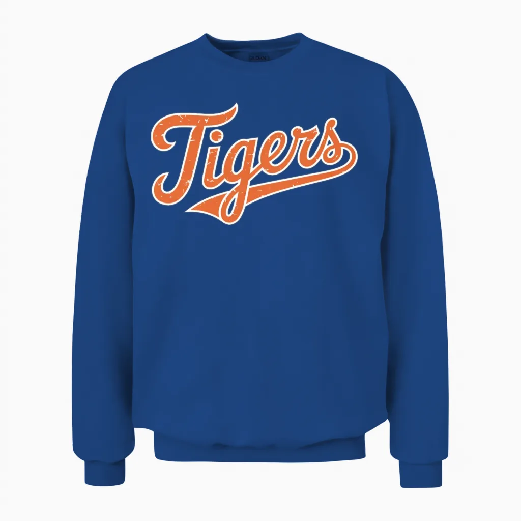 Retro Tigers Throwback Unisex Sweatshirt in Royal