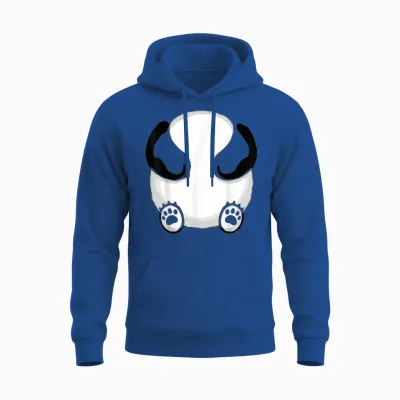 Panda Costume Face Funny Carnival Panda Bear Mask Unisex Hoodie - Royal