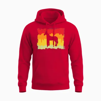 Horse Retro Unisex Hoodie - Red