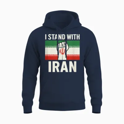 I Stand with Iran Free Iran Unisex Hoodie - Navy