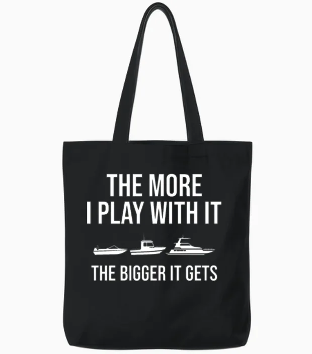 Boating Funny Boat Captain Tote Bags in Black