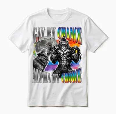 Zufällig Homosexuell Alpha Von Choice Alpha Wolf Lgbt-Sigma-Grafik Unisex T-Shirt - White