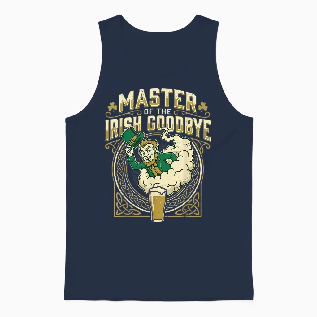Master of the Irish Goodbye Unisex Tank Top in Navy