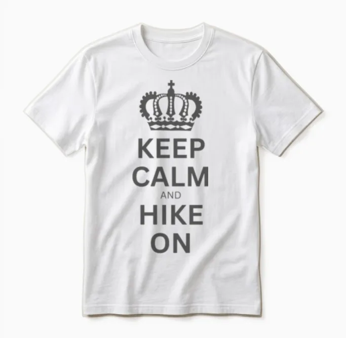 Keep Calm and Hike On - Hiking & Outdoors Unisex T-Shirt in White