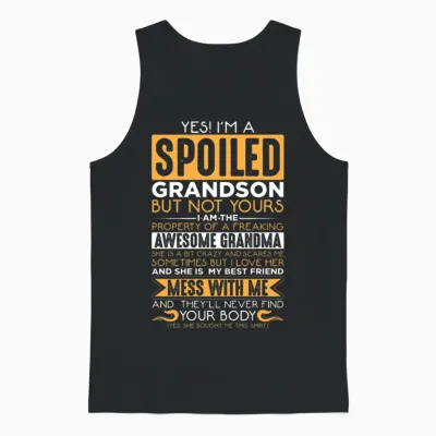 Spoiled Grandson Awesome Grandma Grandchild Unisex Tank Top - Black