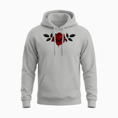 Gothic Rose Unisex Hoodie - Ash