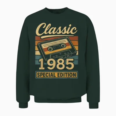 Classic 1985 - Retro Cassette Tape Special Edition Unisex Sweatshirt - Forest