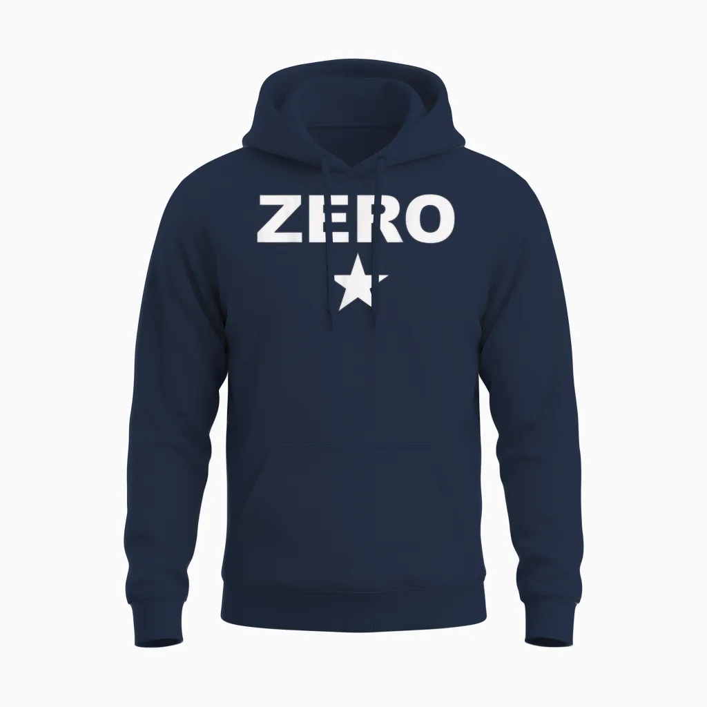 Grunge Alternative Zero Star 90s Rock Band Music Unisex Hoodie in Navy
