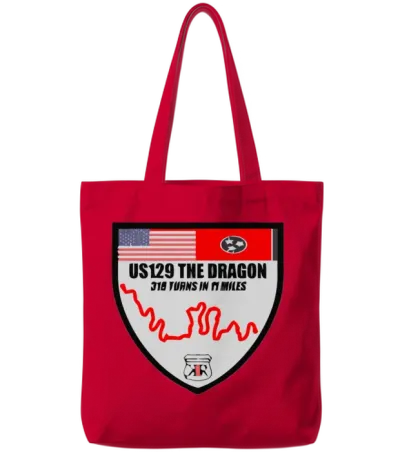 Us129 the Dragon Tail of Deals Gap Shield 2sided Tote Bags - Red