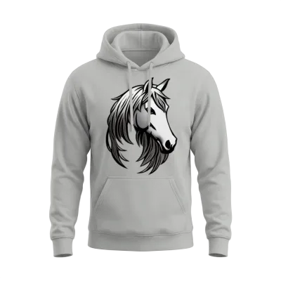 Horse Head Unisex Hoodie - Ash