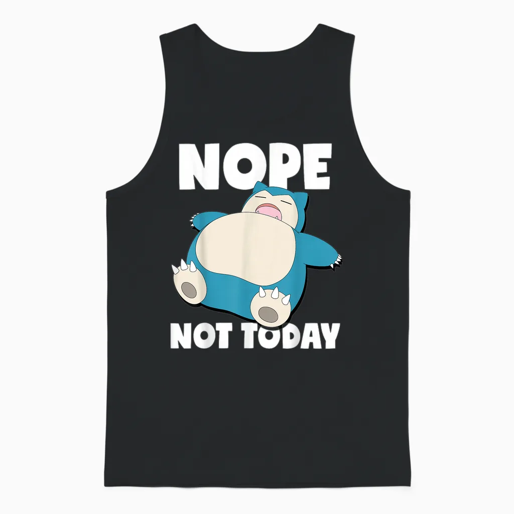 Pokémon - Snorlax Sleeping Nope Not Today Unisex Tank Top in Black