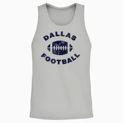 Dallas Vintage Distressed Football Sports Design Unisex Tank Top - Ash