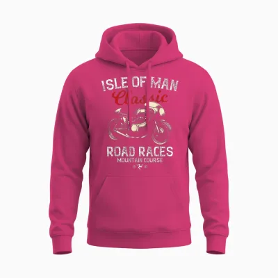 Retro Isle of Man Tt Races Vintage Motorcycle Race T-Shirt, Black, S Unisex Hoodie - Heliconia