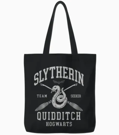 Harry Potter Slytherin Quidditch Arch Tote Bags - Black