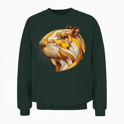 Kawaii Capybara Capybara Artistic Unique Animal Lover T-Shirt, White, S Unisex Sweatshirt - Forest
