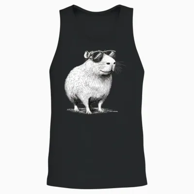 Lustiges Capybara Nagetier Mit Sonnenbrille Tier Geschenk Unisex Tank Top - Black