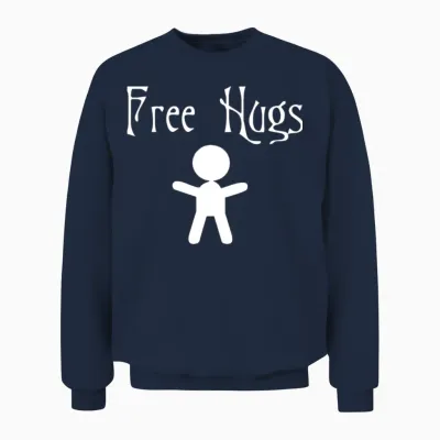 Free Hugs Funny Unisex Sweatshirt - Navy