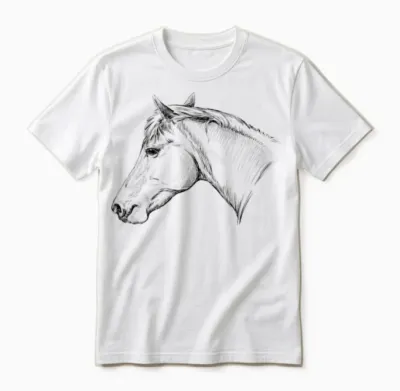 Sketch of a Horse's Head Unisex T-Shirt - White