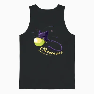 Miraculous Cheese Plagg Cat Noir Unisex Tank Top - Black