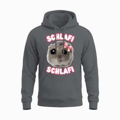 Schlafi Schlafi Funny Hamster Hamster Hamstie Meme Sleep Unisex Hoodie - Charcoal