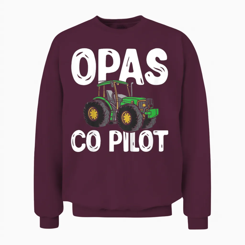 Zukünftiger Landwirt Trecker Traktor Opas Co Pilot Unisex Sweatshirt in Maroon
