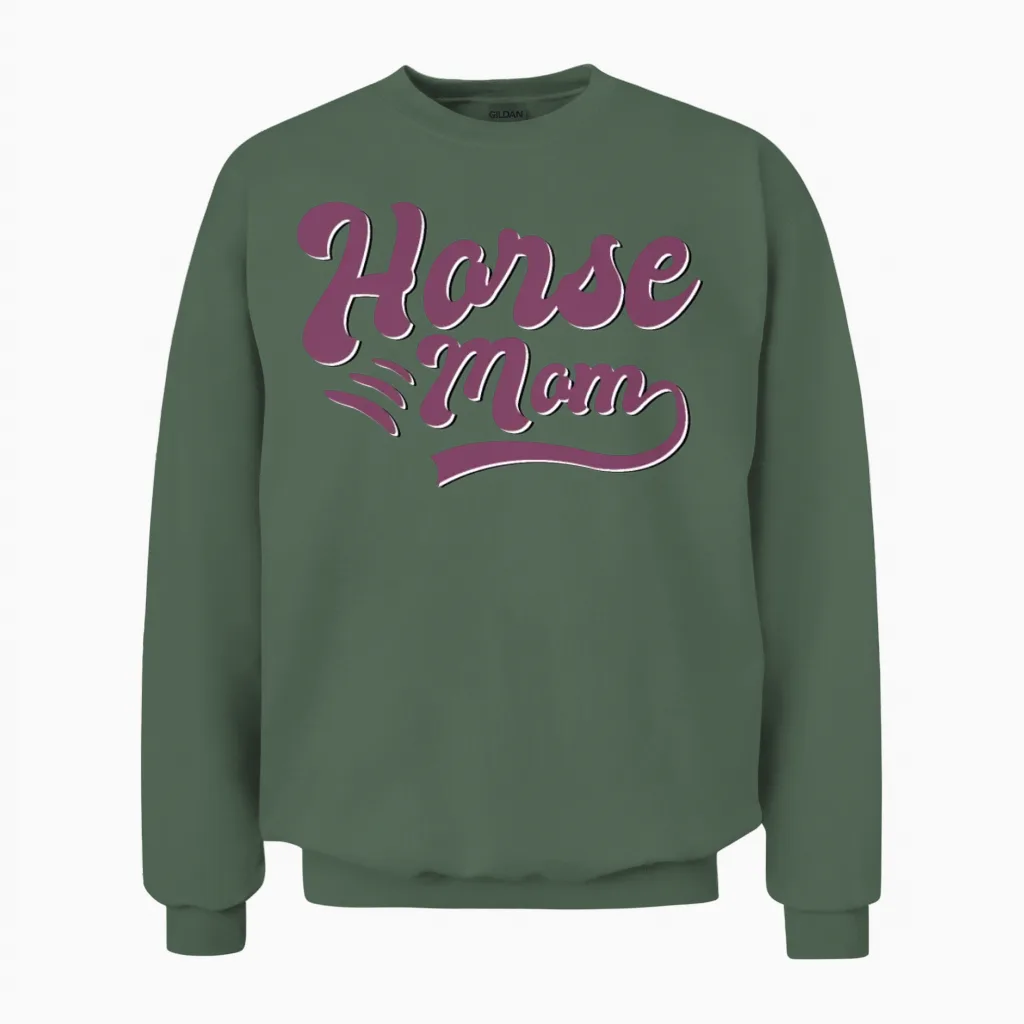 Horse Mom Lovers Unisex Sweatshirt in Military Green