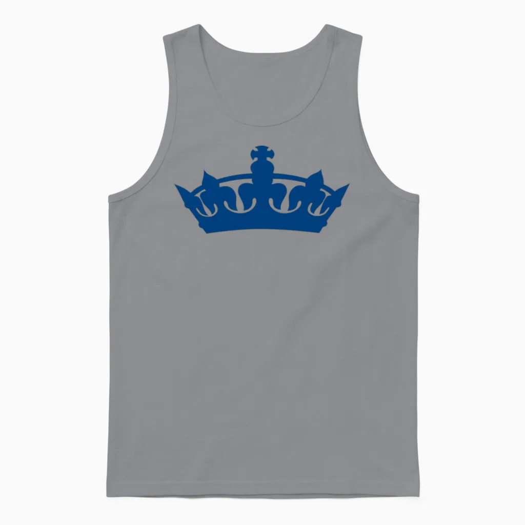 Blue Crown Unisex Tank Top in Sport Grey