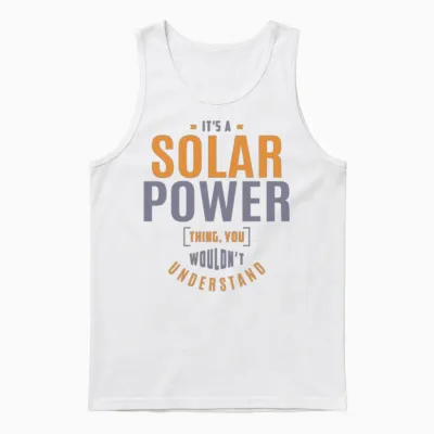 Solar Power Unisex Tank Top - White