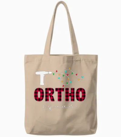 Ortho Squad Orthopedic Ortho Nurse Tech Christmas Tote Bags - Natural