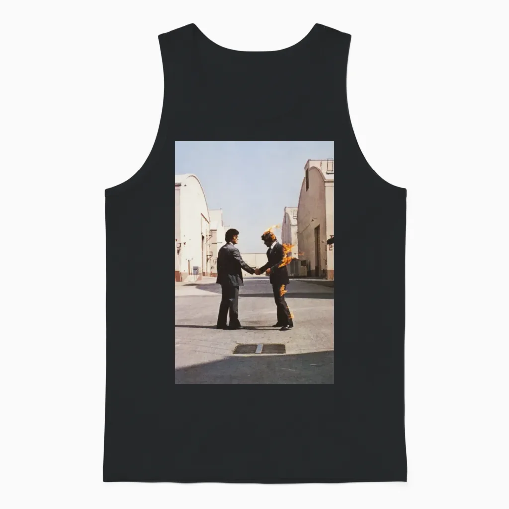 Pink Floyd Wish You Were Here Album Cover Unisex Tank Top in Black
