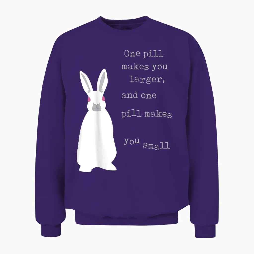 Lyriclyfe T-Shirt White Rabbit Unisex Sweatshirt in Purple