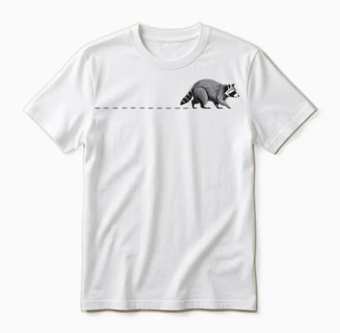 Waschbären Spuren Waschbärspur FuĂabdrĂźcke Tatzen Waschbär Unisex T-Shirt in White