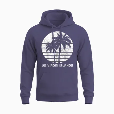 Vacances Aux îles Vierges Américaines | Pride Beach | Usvi Vintage Unisex Hoodie - Heather Sport Dark Navy