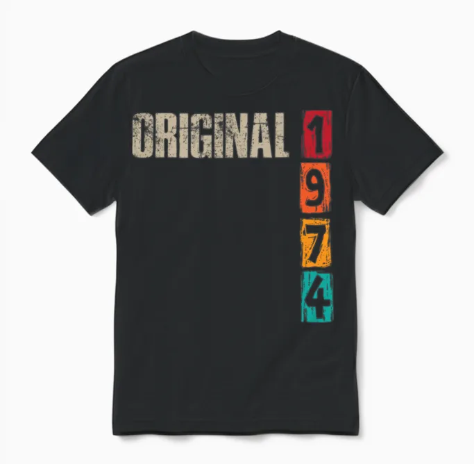 1974 Vintage Unisex T-Shirt in Black