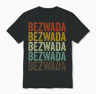 Bezwada India Retro Vintage Unisex T-Shirt - Black