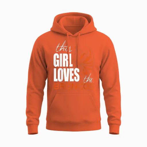 This Girl Loves the Broncos Unisex Hoodie - Orange