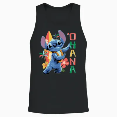 Disney Lilo & Stitch Live Action Movie 'ohana Hula Beach Unisex Tank Top - Black