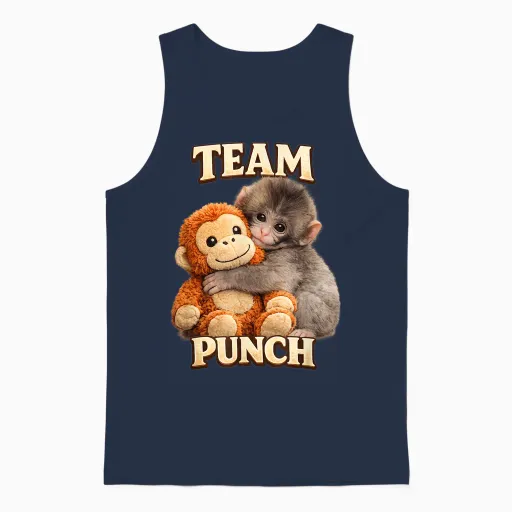 Monkey Team Punch Unisex Tank Top - Navy