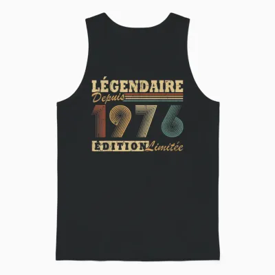 Légendaire Depuis 1976 Vintage Cadeau D'anniversaire 50 Ans Unisex Tank Top - Black
