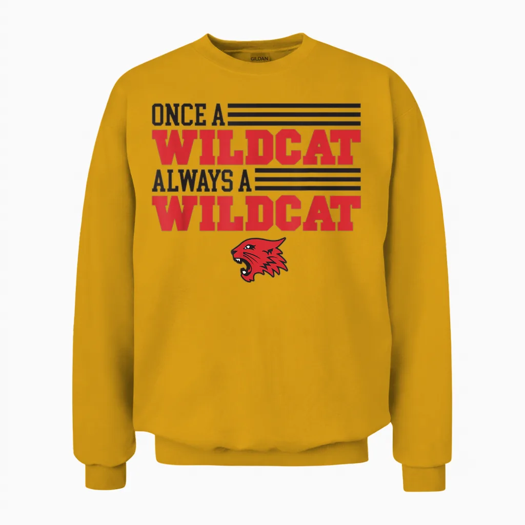 High School Musical Once Wildcat Always Unisex Sweatshirt in Gold
