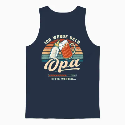 Ich Werde Bald Opa Verkünden Spruch Mit Opa Loading Unisex Tank Top - Navy