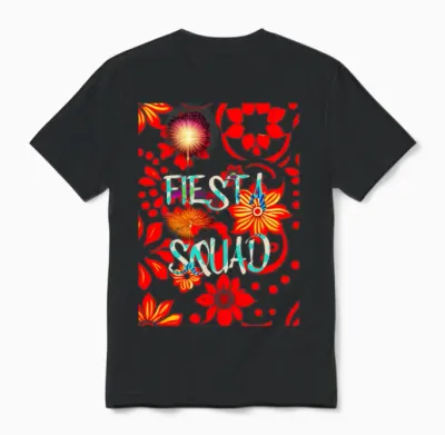 Fiesta Squad Design Unisex T-Shirt - Black