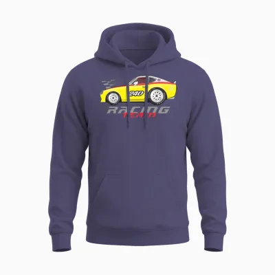 Racing Yellow Unisex Hoodie - Heather Sport Dark Navy