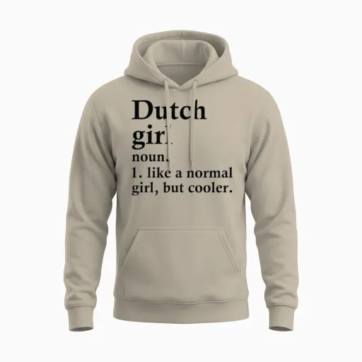 Dutch Girl Funny Netherlands Family Unisex Hoodie in Sand