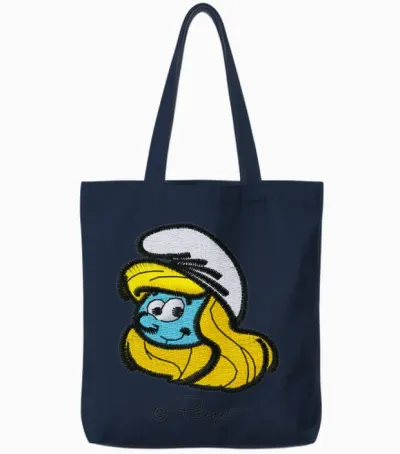 Smurfs Design with Smurfette Tote Bags - Navy
